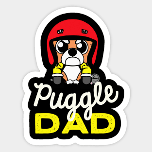 Puggle Dad Racing Dog Owner Retro Dog Father Sticker